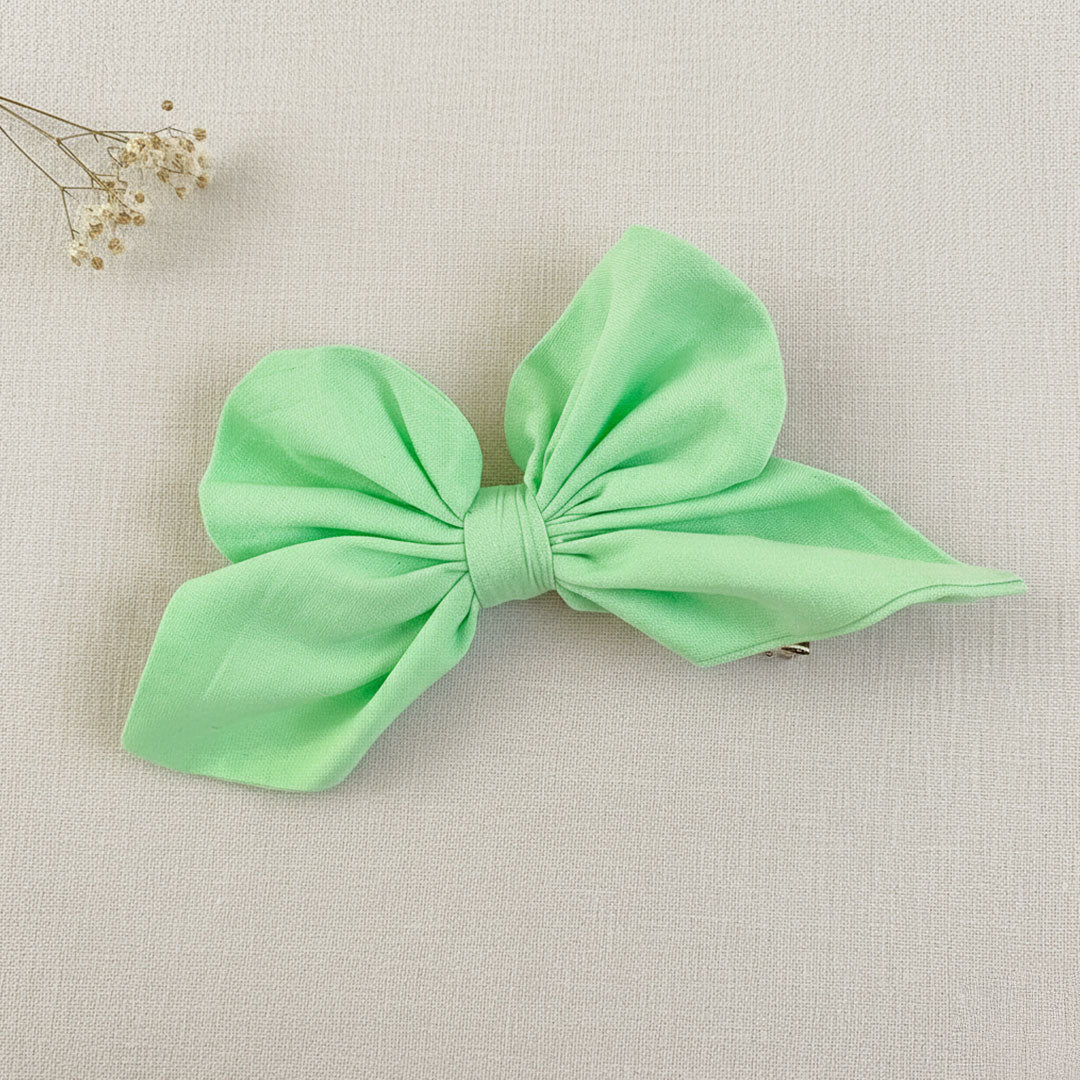 Keebee Organic Cotton Girls Butterfly Bow Hair Clip - Mint Green