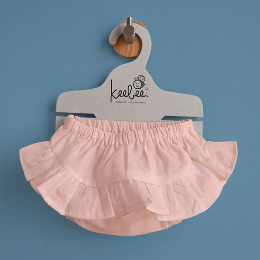 Keebee Organic Cotton Ruffled Baby Girl Bloomer - Peach