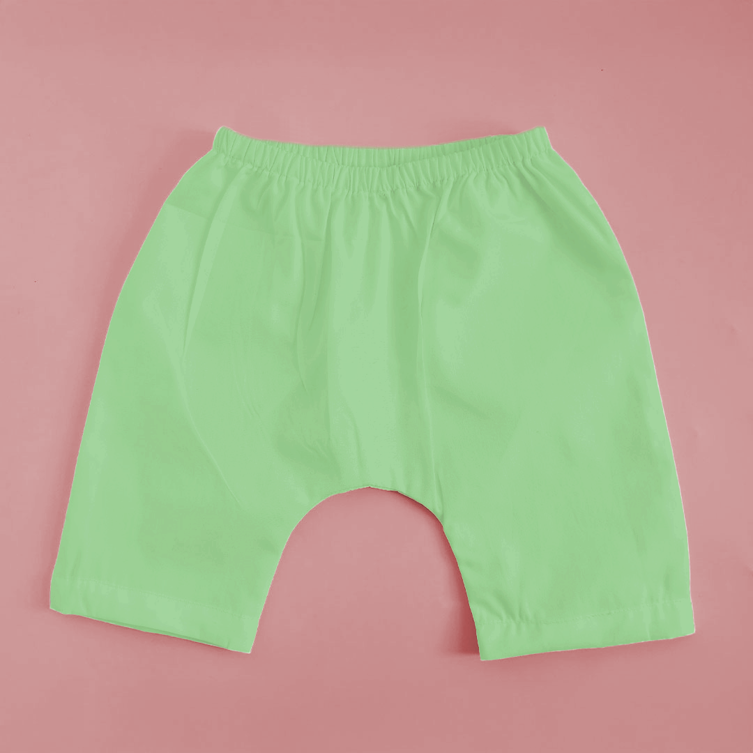 Keebee Organic Cotton Solid Elastic Waist Baby Diaper Shorts - Mint Green