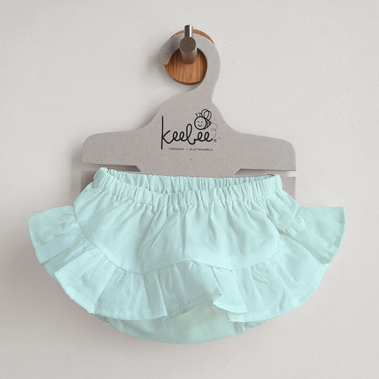 Keebee Organic Cotton Ruffled Baby Girl Bloomer - Aqua