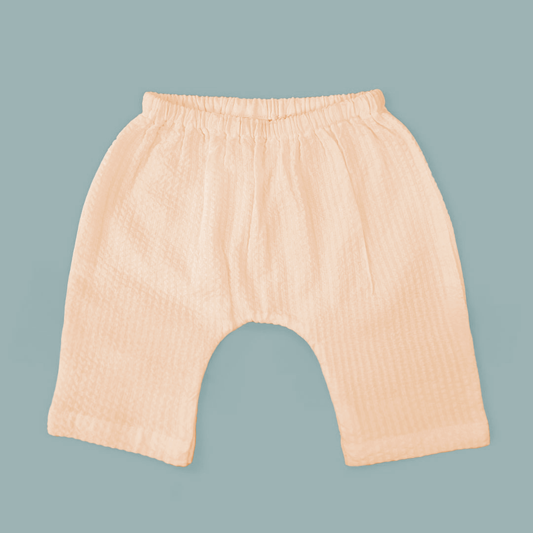 Keebee Organic Cotton Solid Elastic Waist Baby Diaper Shorts - Sweet Peach