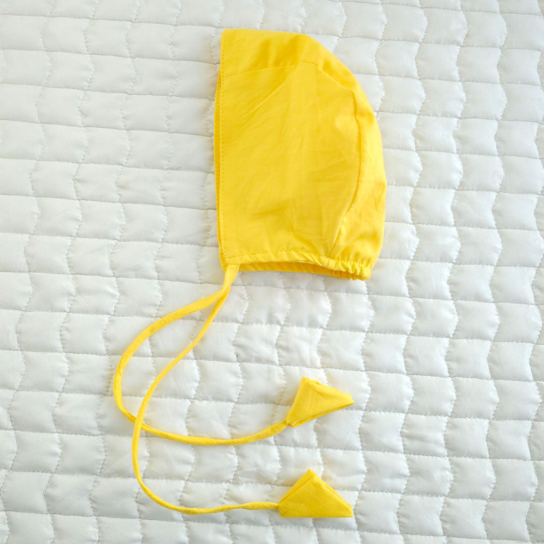 Keebee Organic Cotton Solid Baby Bonnet - Yellow