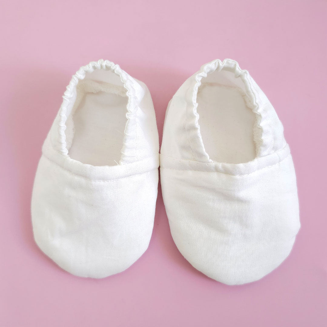 Keebee Organic Cotton Solid Baby Shoes - White