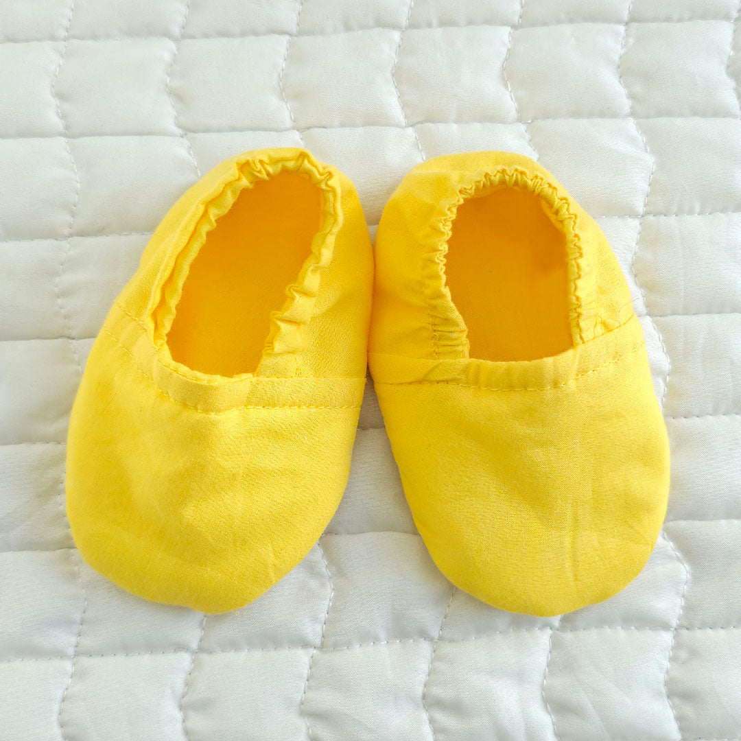 Keebee Organic Cotton Solid Baby Shoes - Yellow