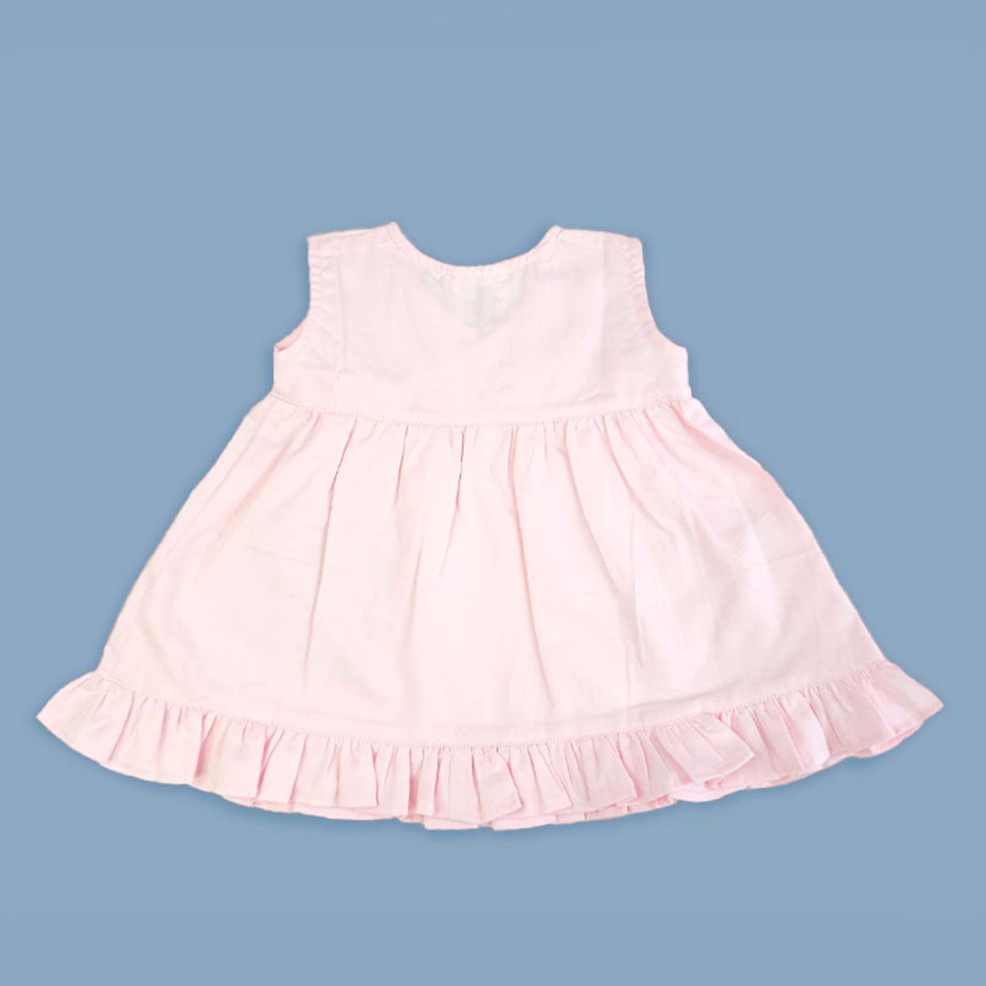 Keebee Organic Cotton Embroidered Girls Pink Jabla / Wrap Dress - Love Letter