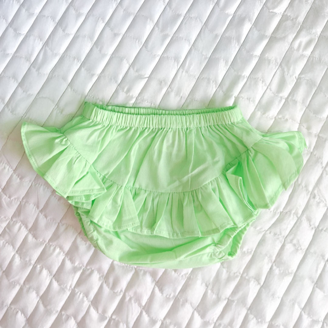 Keebee Organic Cotton Ruffled Baby Girl Bloomer - Mint Green