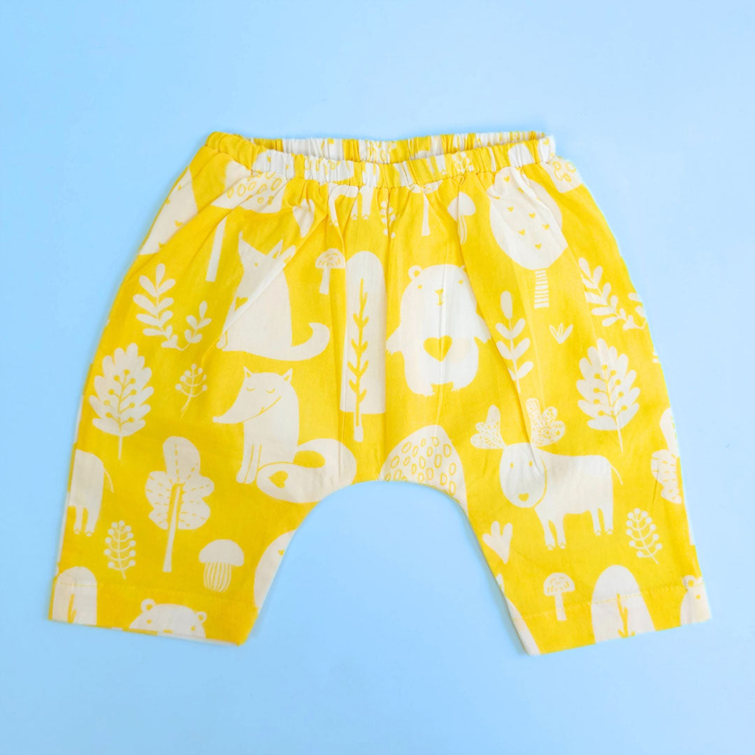 Keebee Organic Cotton Printed Baby Jabla and Diaper Shorts Set - Enchanted Forest