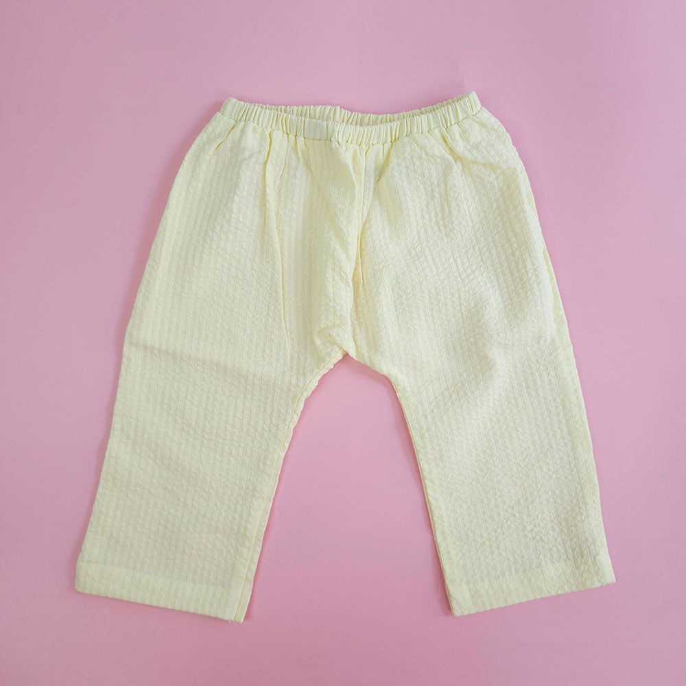 Keebee Organic Cotton Embroidered Yellow Kurta paired with Pajama Pants - Floral Bloom