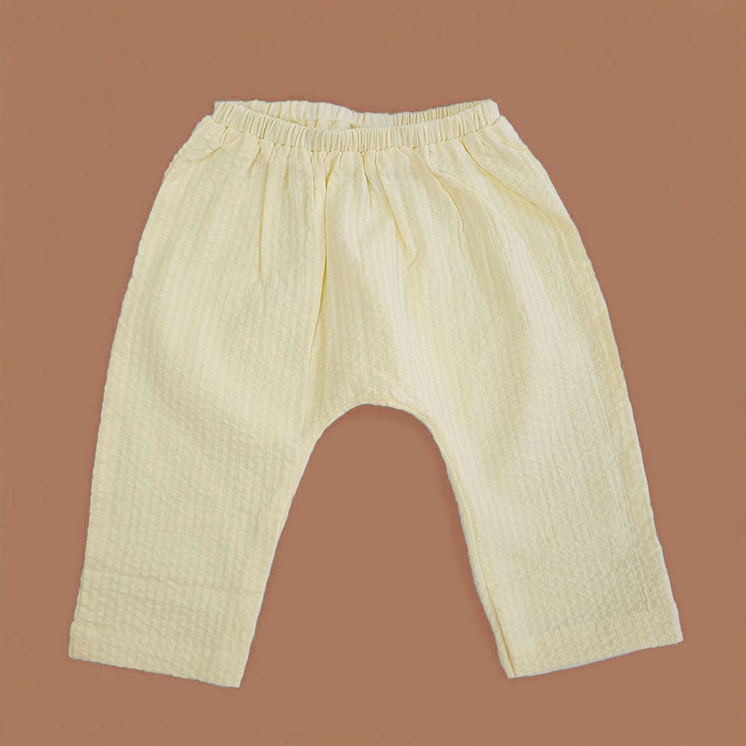 Keebee Organic Cotton Embroidered Yellow Baby Jabla and Diaper Shorts Set - Lil Elephant