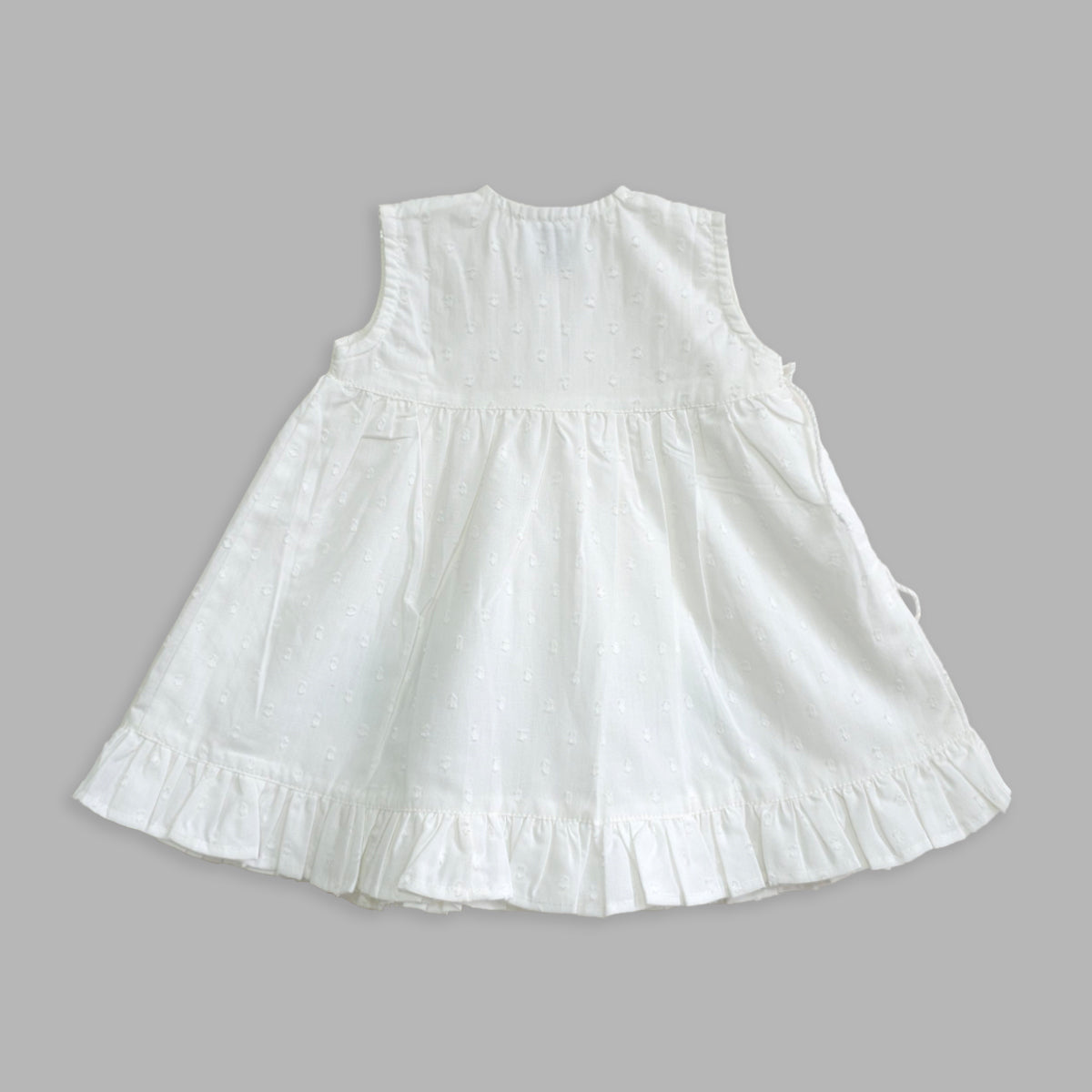 Keebee Organic Cotton Embroidered Girls White Jabla / Dress - Birdsong