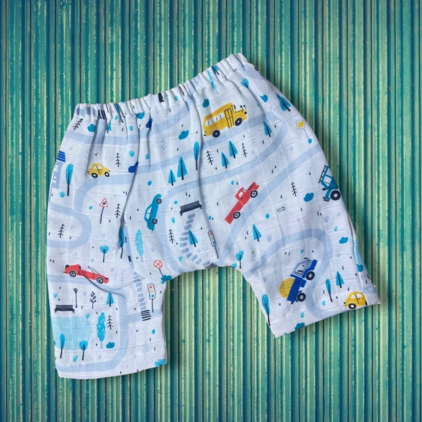 Keebee Organic Cotton Printed Elastic Waist Baby Diaper Shorts - Tiny Town