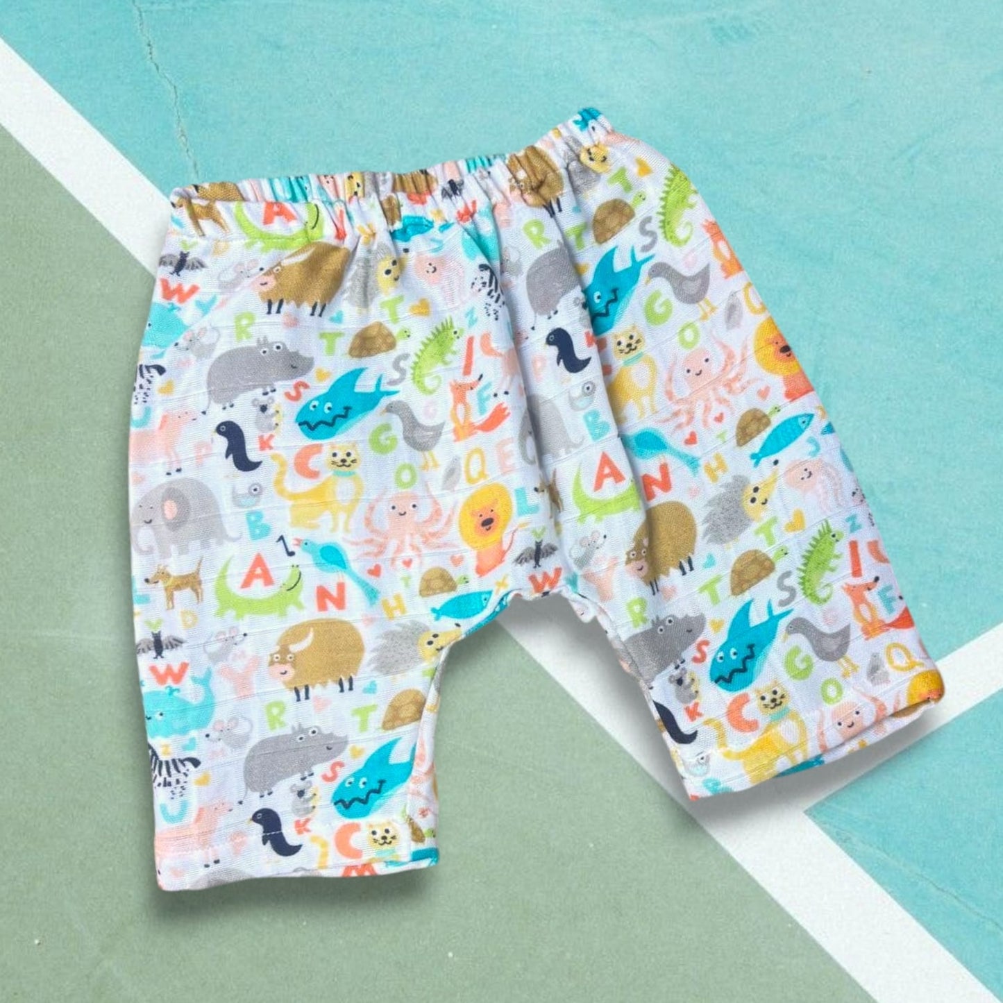 Keebee Organic Cotton Printed Elastic Waist Baby Diaper Shorts - Animal Kingdom