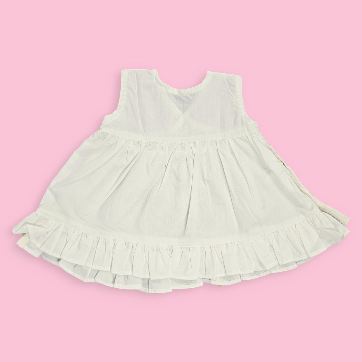 Keebee Organic Cotton Embroidered Newborn Baby Girl Jabla / Dress - Rabbit