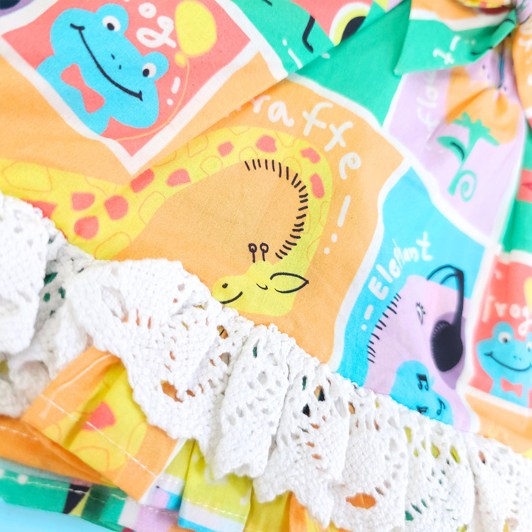 Keebee Organic Cotton Printed Peony Baby Girl Dress