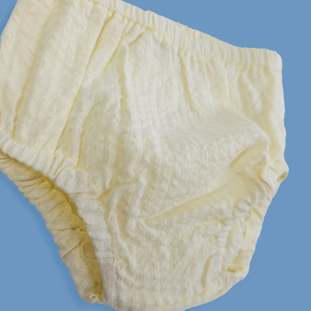 Keebee Organic Cotton Solid Textured Diaper / Nappy Cover - Yellow