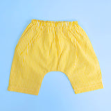 Keebee Organic Cotton Striped Elastic Waist Baby Diaper Shorts - Yellow