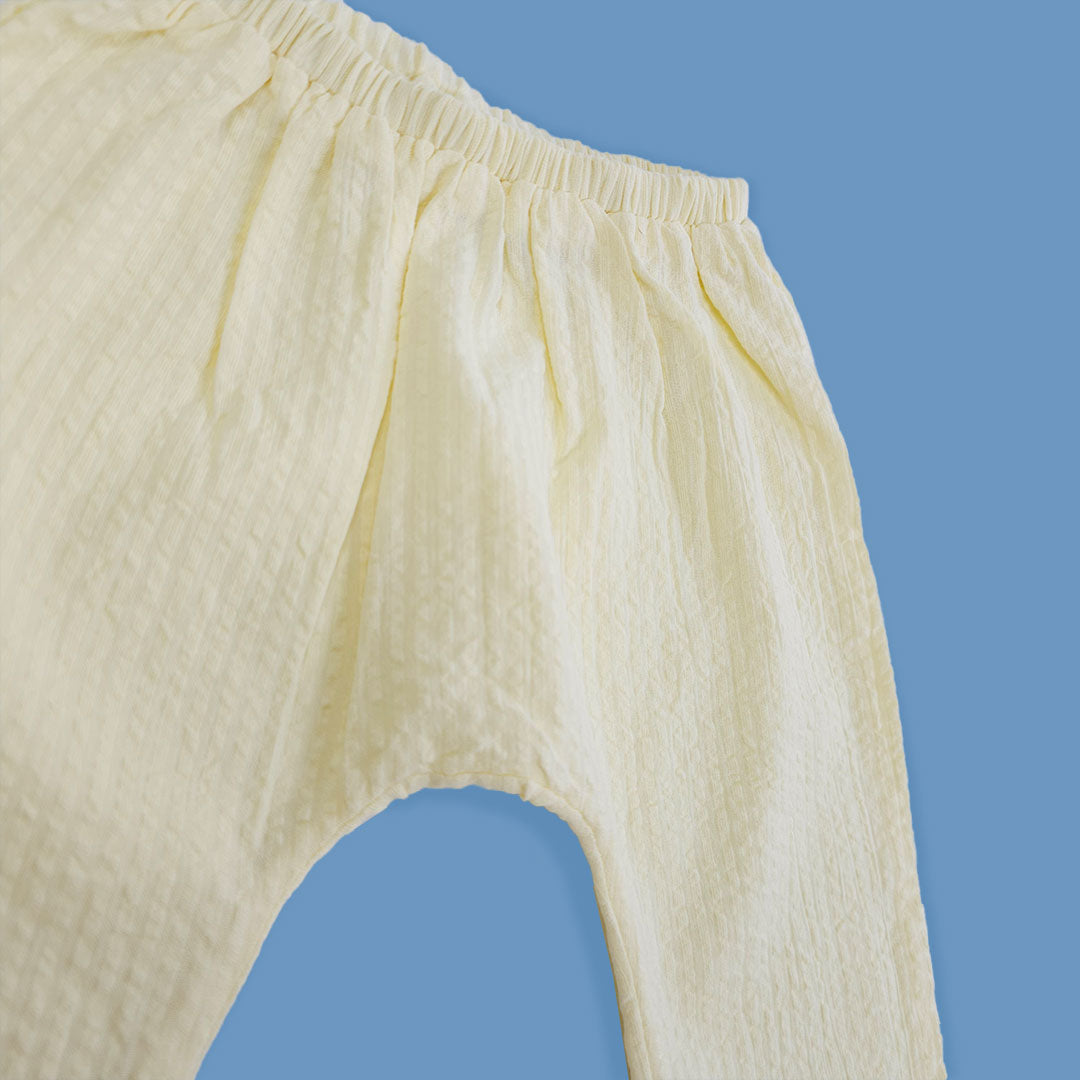 Keebee Organic Cotton Kimono Wrap Style Solid Textured Baby Jabla Set - Yellow