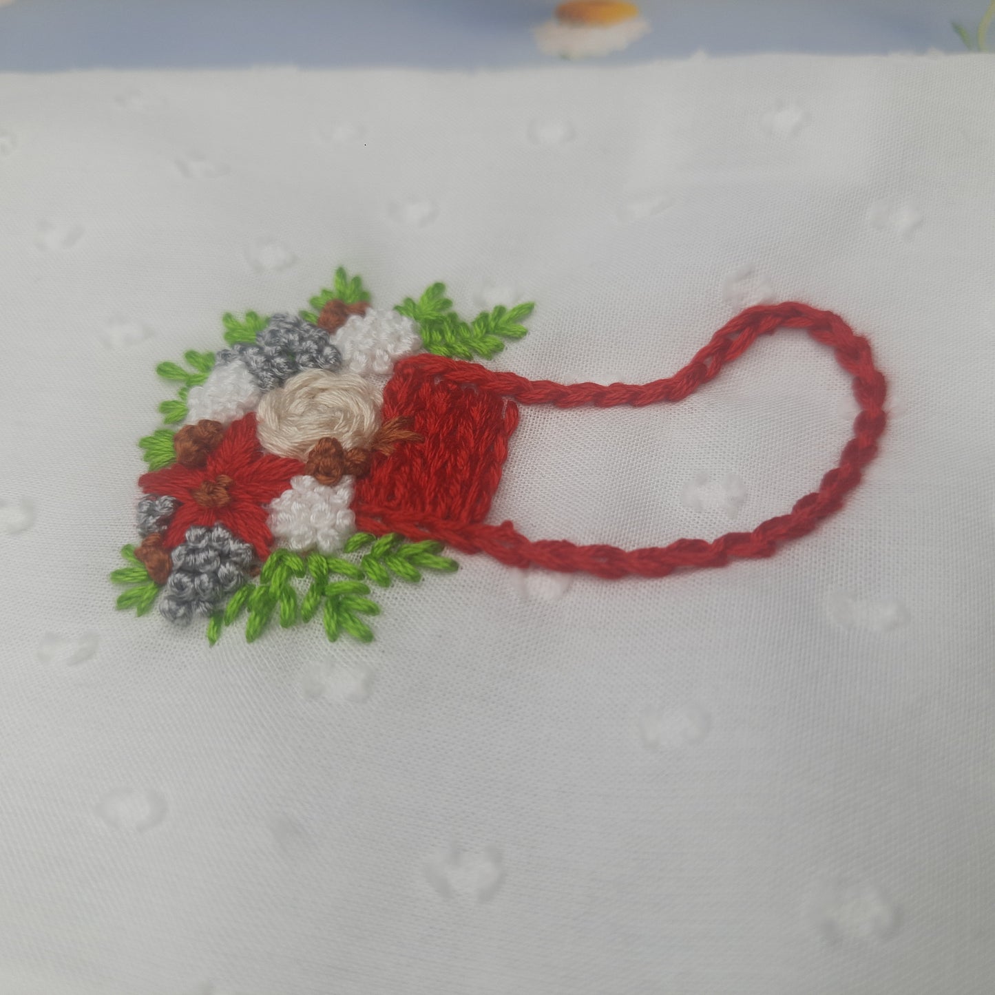 Organic Cotton Embroidered Jabla and Pants Set - Holiday Sock