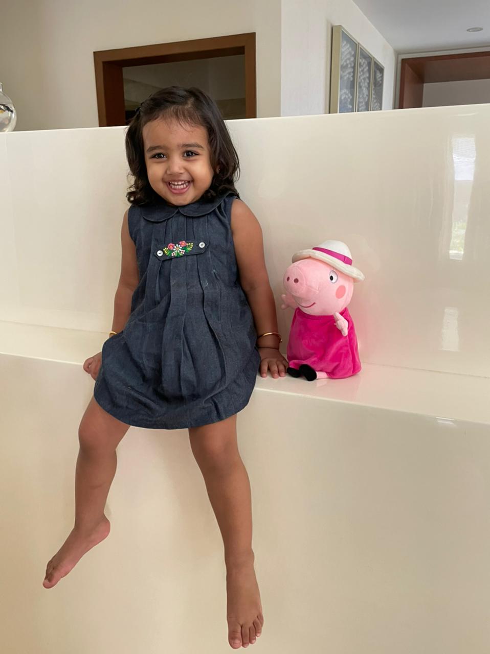 Keebee 100% Tencel Denim Embroidered Tab Dress