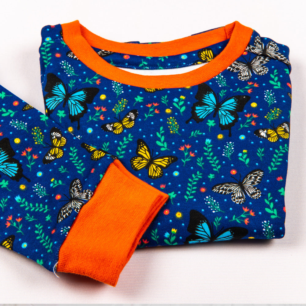Certified Organic Cotton Full Sleeve Lounge Nightsuit PJ Set - Butterfly Garden