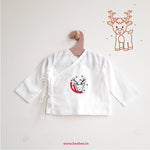 Organic Cotton Full Sleeve Embroidered Baby Jabla - Reindeer