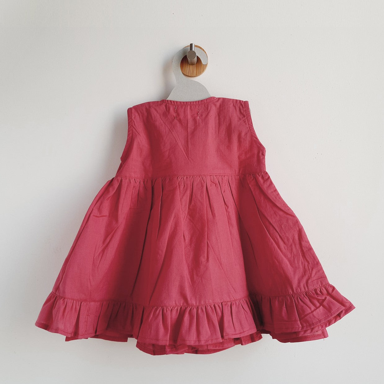 Organic Cotton Embroidered Girls Watermelon Red Jabla / Dress - Birdcages