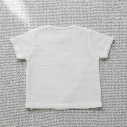 Embroidered White Co-ords & Accessories Set for Baby Boy - Lil Elephant