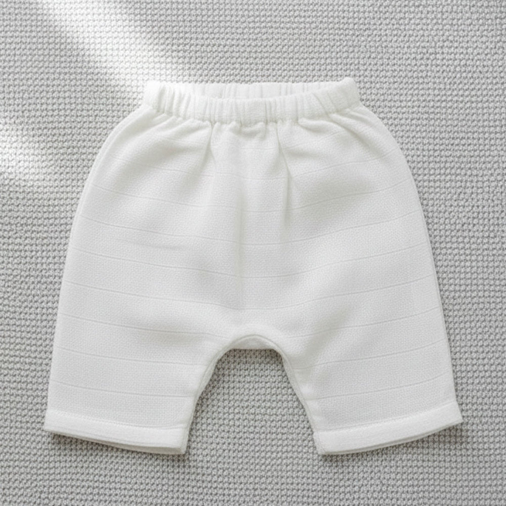 Baby Boy Embroidered White Jabla, Diaper Shorts & Accessories Set - Lil Elephant