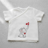 Baby Boy Embroidered White Jabla, Diaper Shorts & Accessories Set - Lil Elephant