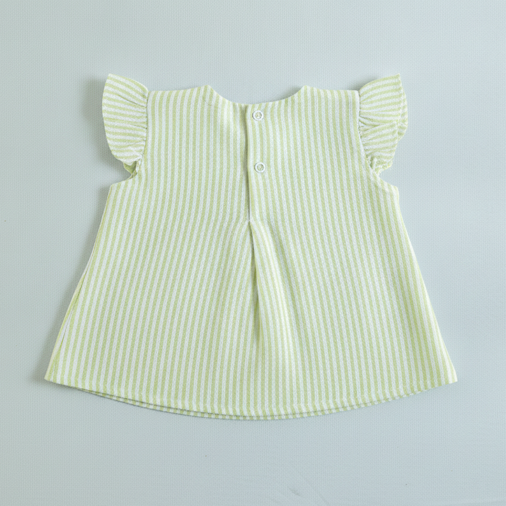 Girls Embroidered Green and White Coord Set - Lady Bugs