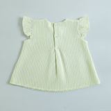 Girls Embroidered Green and White Coord Set - Lady Bugs