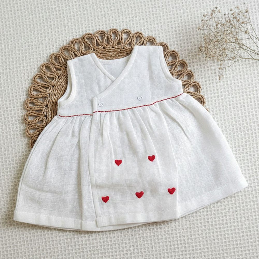 Baby Girl Overlap Dress, Bloomer and Accessories Hamper - Lil Hearts
