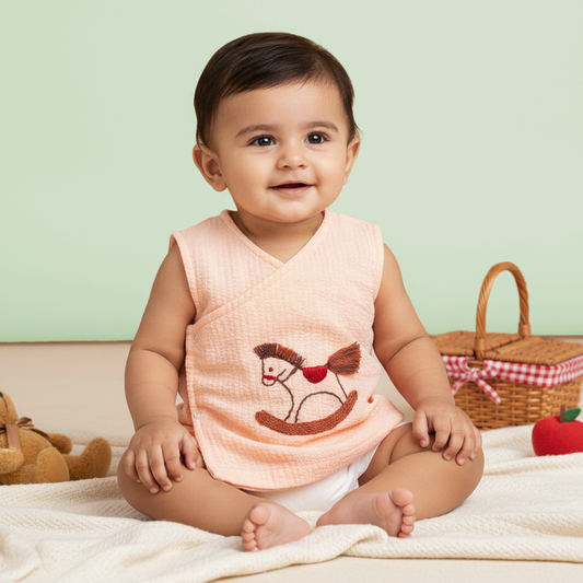 Embroidered Sweet Peach Jabla - Rocking Horsey