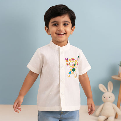 Embroidered Shirts - Colorful Monkey