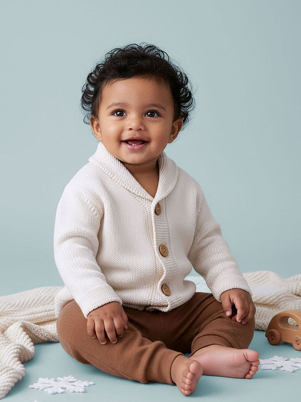 Solid Cardigan - White