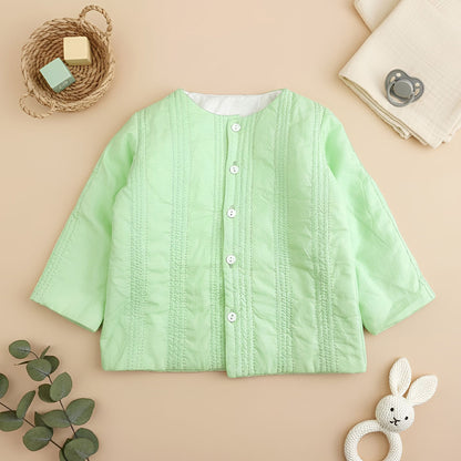 Mint Green Button Up Quilted Jacket