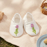 Embroidered White Baby Shoes - Rabbit