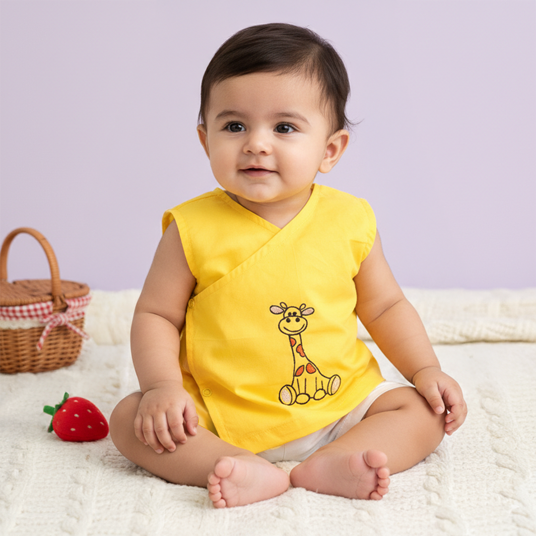 Unisex Baby Embroidered Yellow Jabla - Goofy the Giraffe