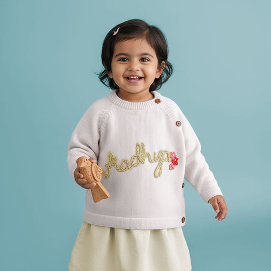 Keebee Organic Cotton Personalized Sweater With Your Baby's Name