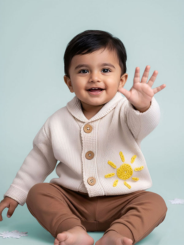 Embroidered Cardigan - Sunshine