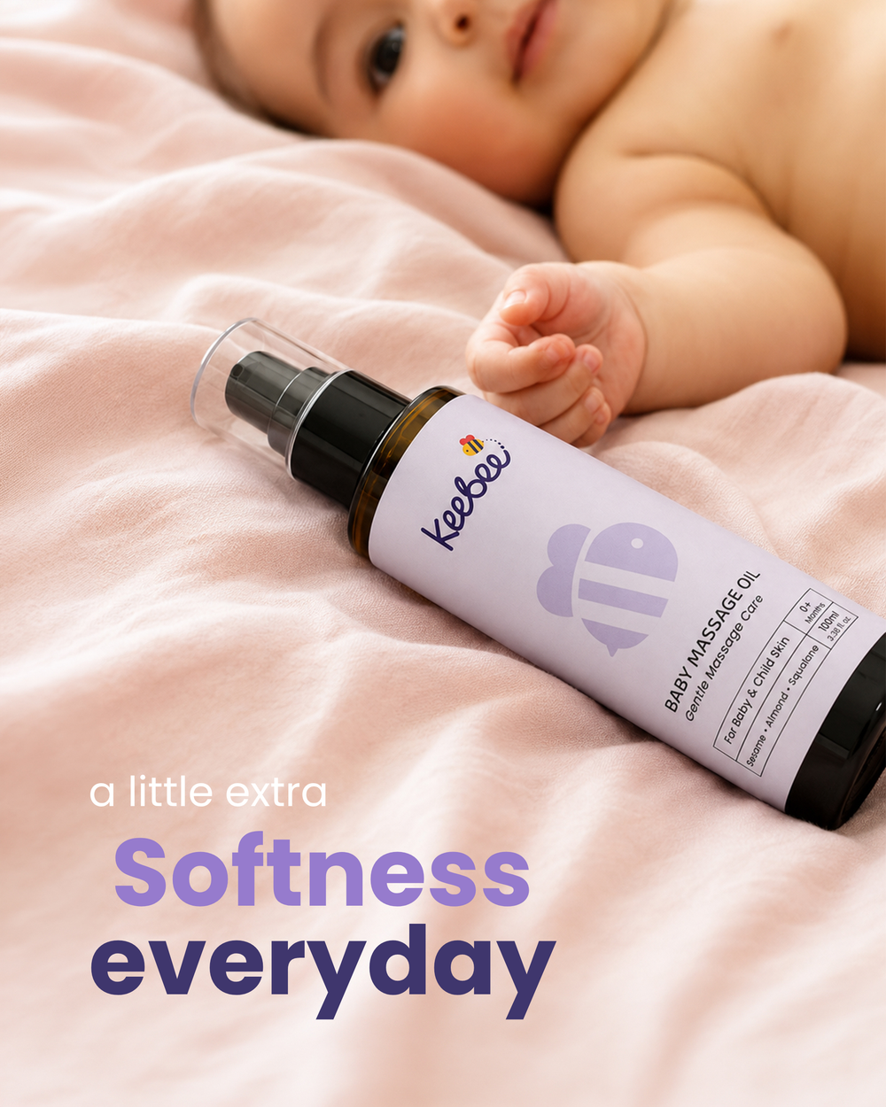 Baby Massage Oil - Sesame & Almond Massage Oil with Squalane (100ml)