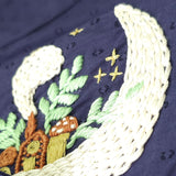 Organic Cotton Embroidered Girls Navy Blue Jabla / Dress - Moon and Stars