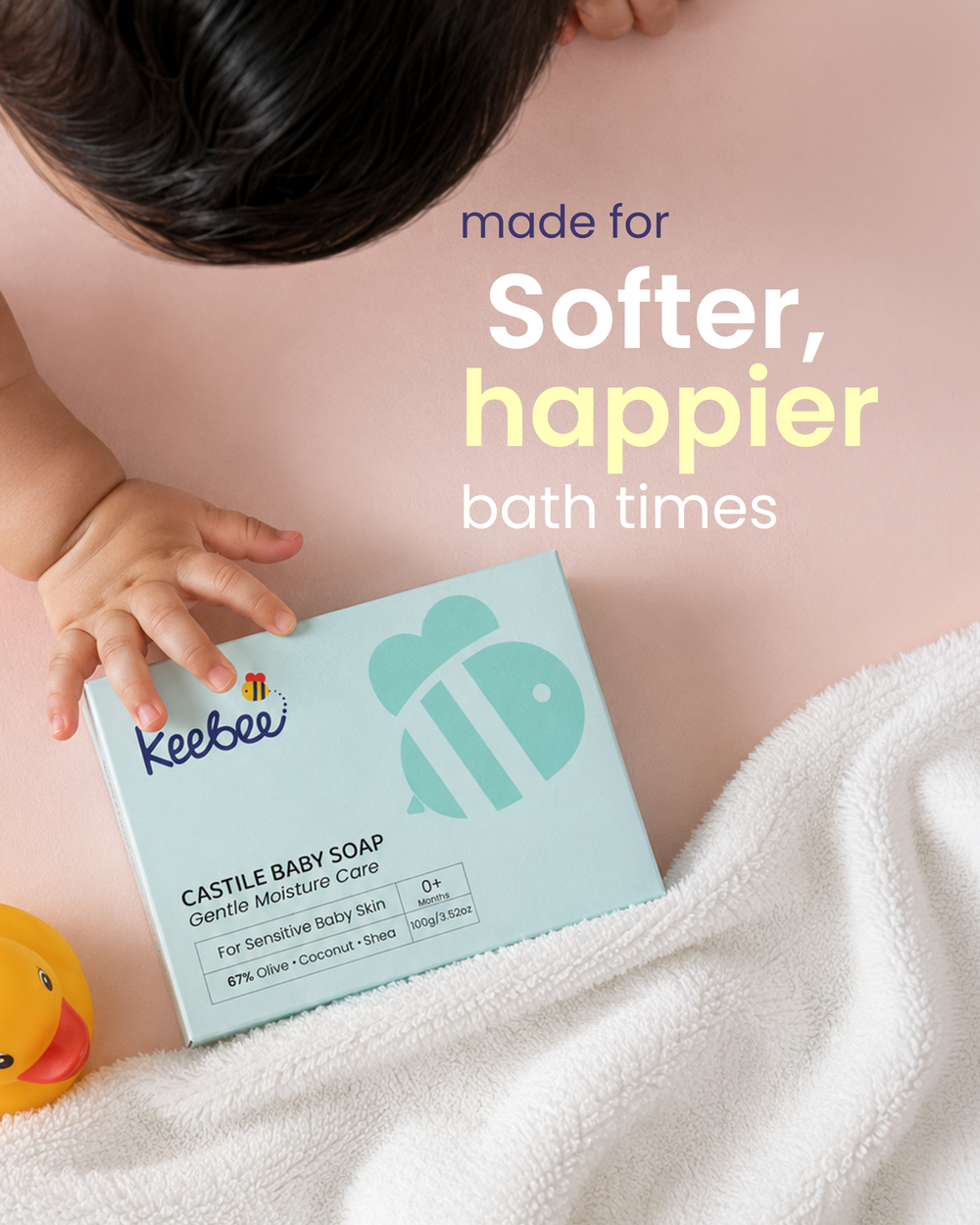 Castile Baby Soap - Olive Oil-Based Gentle Soap for Sensitive Baby Skin (100g)