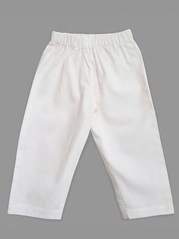 Kids Elastic Waist Pajama Pants - White
