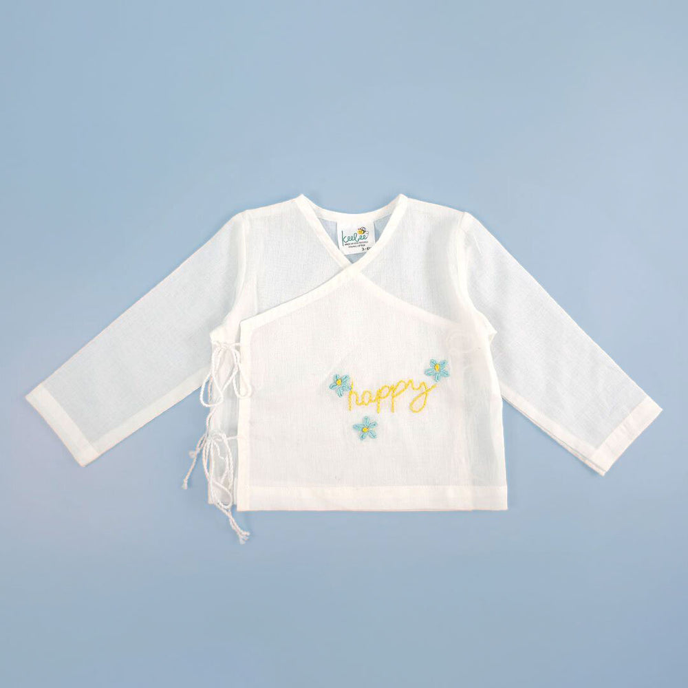 Full Sleeve Embroidered Baby Jabla - Happy