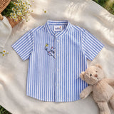 Boys Embroidered Blue and White Shirt - Peek-A-Bear