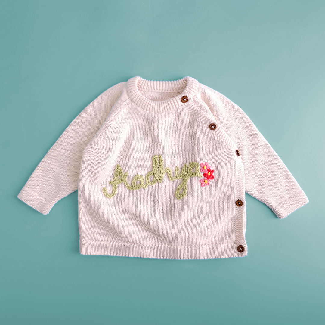 Keebee Organic Cotton Personalized Sweater With Your Baby's Name