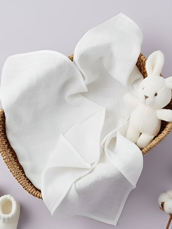 Solid Swaddle/Towel - White