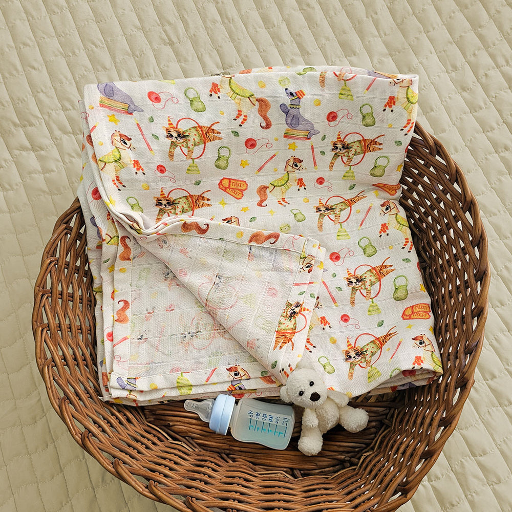 Printed Swaddle/Towel - Circus Crew