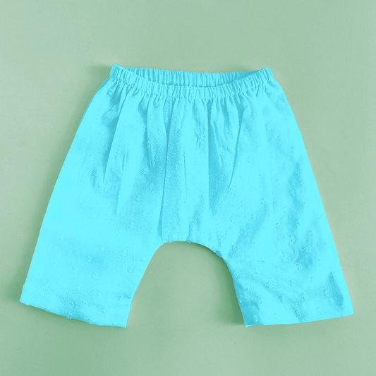 Keebee Organic Cotton Solid Elastic Waist Baby Diaper Shorts - Turquoise Blue